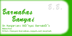 barnabas banyai business card